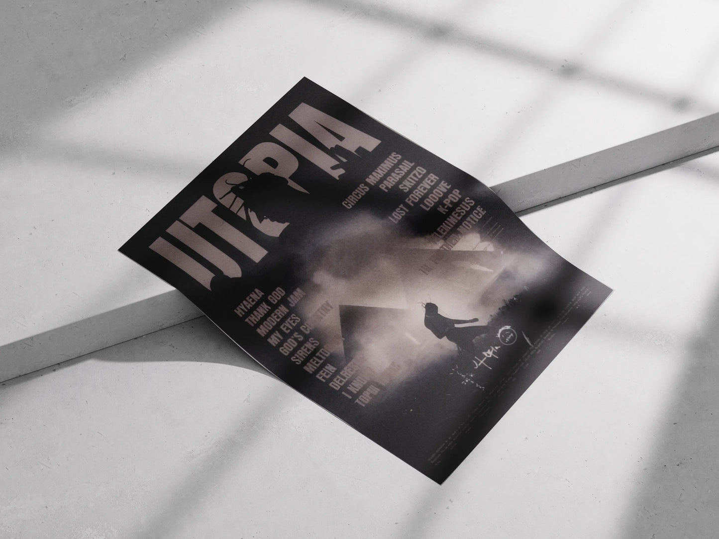 Travis Scott Utopia Poster | Dark Aesthetic Rap Album Wall Art Print