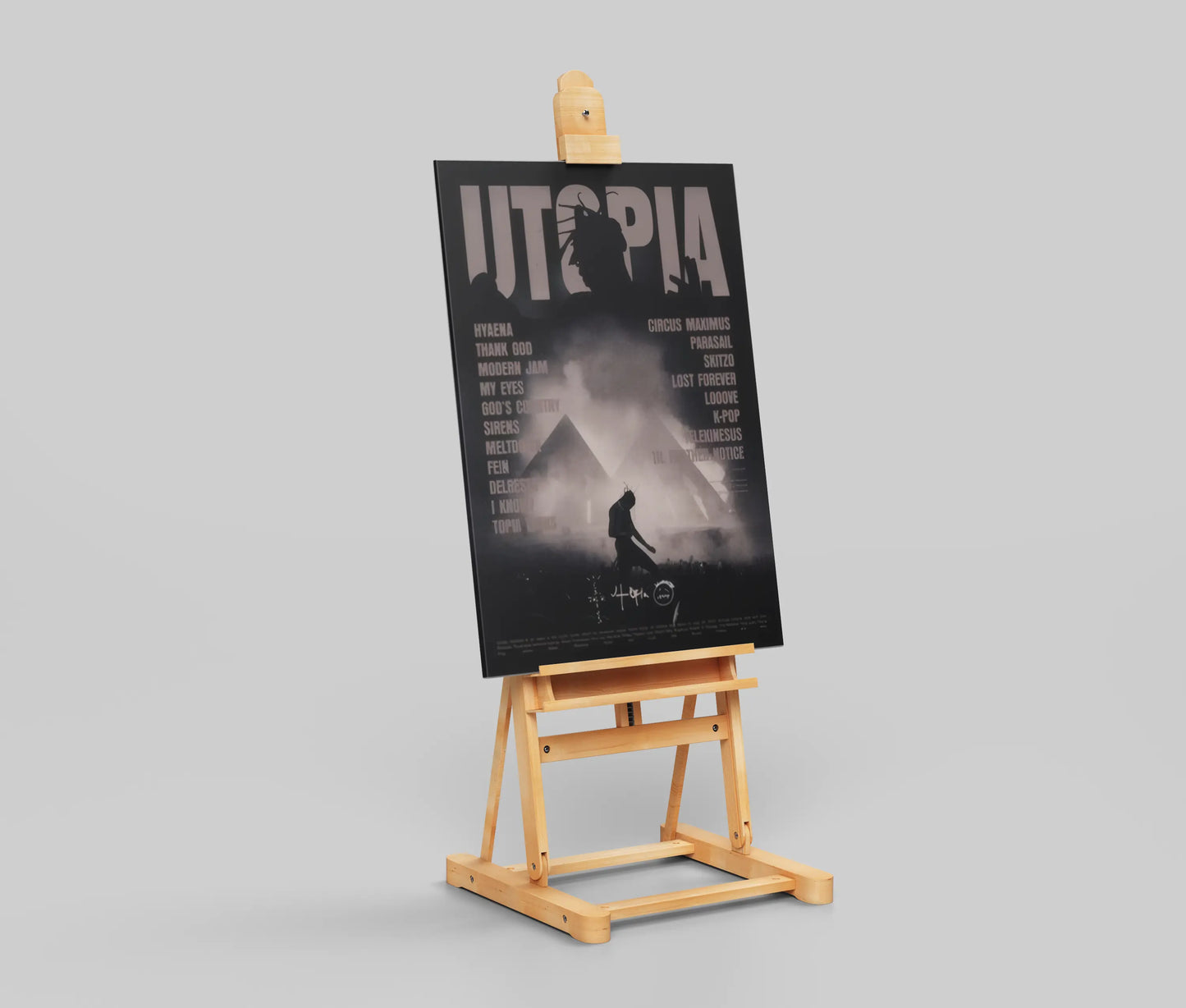 Travis Scott Utopia Poster | Dark Aesthetic Rap Album Wall Art Print