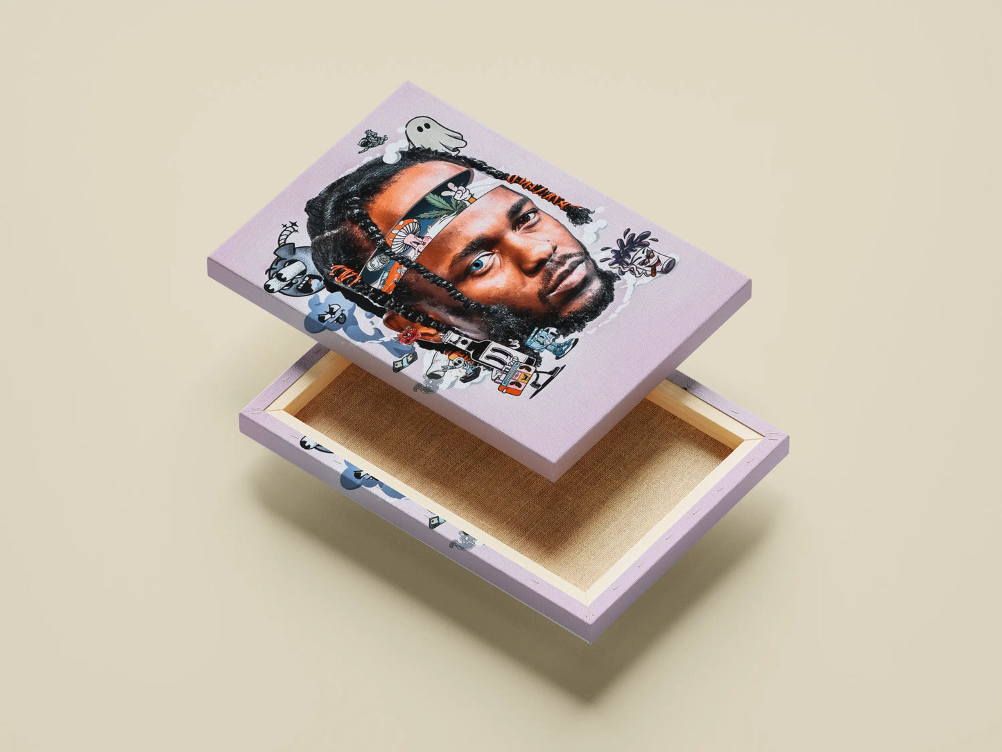 Offset Rap Portrait Poster | Urban Collage Wall Art with Hip-Hop Graffiti Aesthetic