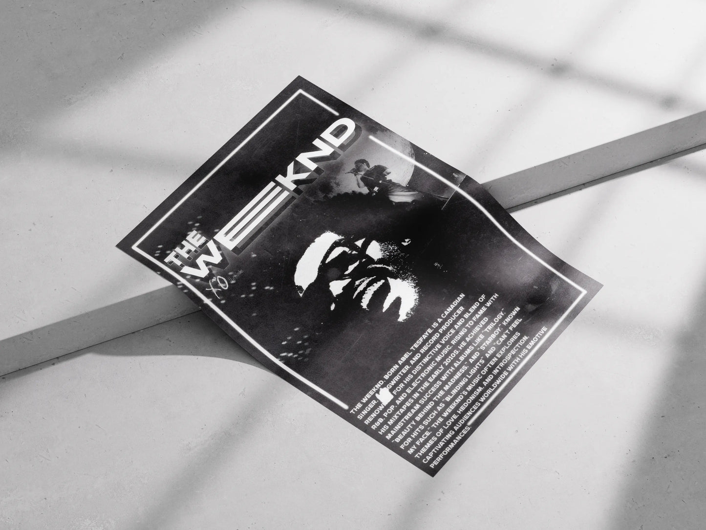 The Weeknd Poster | XO Black & White Retro Aesthetic Music Print