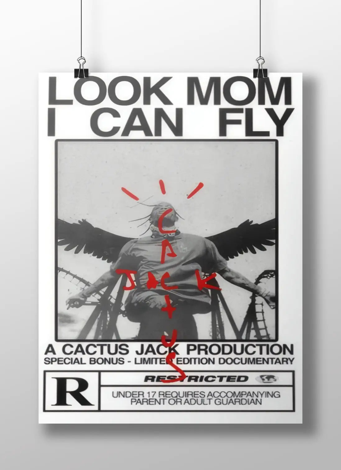 Look Mom I Can Fly Poster | Travis Scott Documentary Style Wall Art