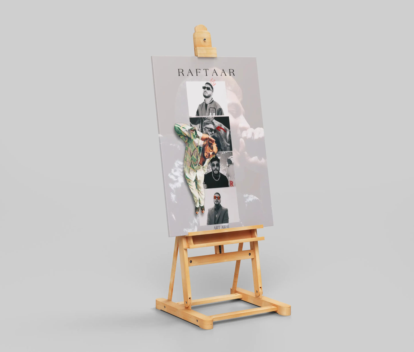 Raftaar Poster – Desi Hip-Hop Tribute Art Collage | Indian Rap Icon Wall Decor