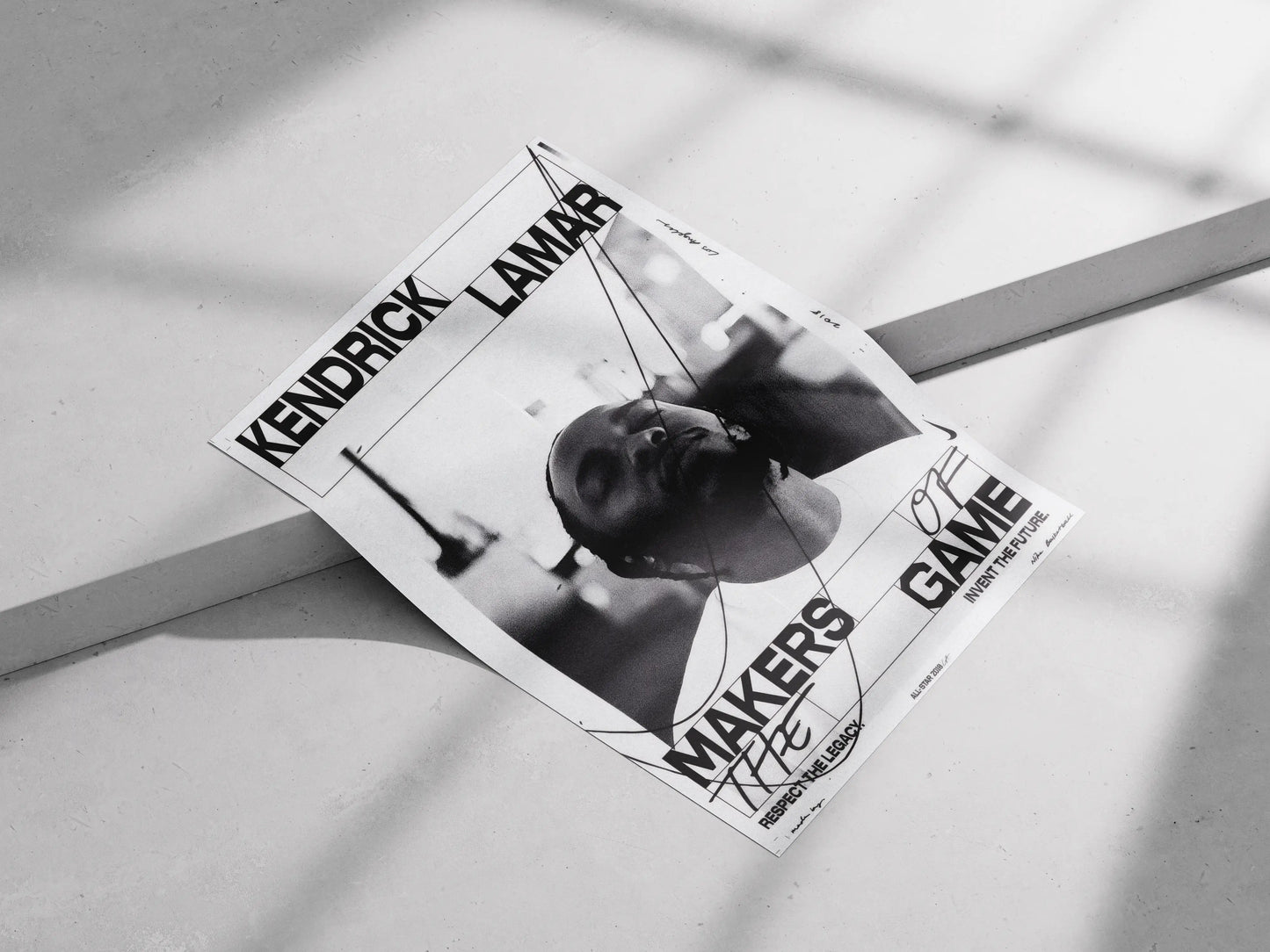 Kendrick Lamar Monochrome Poster | Minimalist Hip-Hop Icon Wall Art