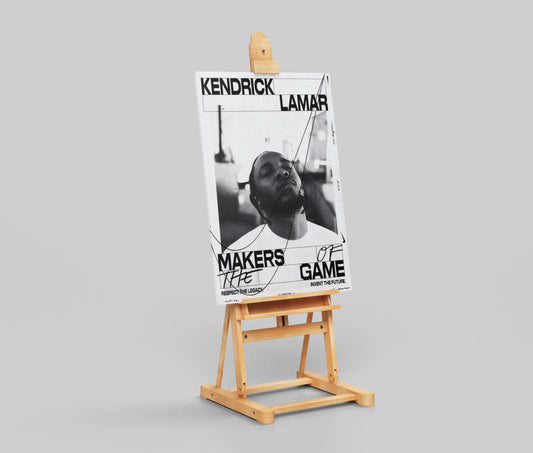 Kendrick Lamar Monochrome Poster | Minimalist Hip-Hop Icon Wall Art