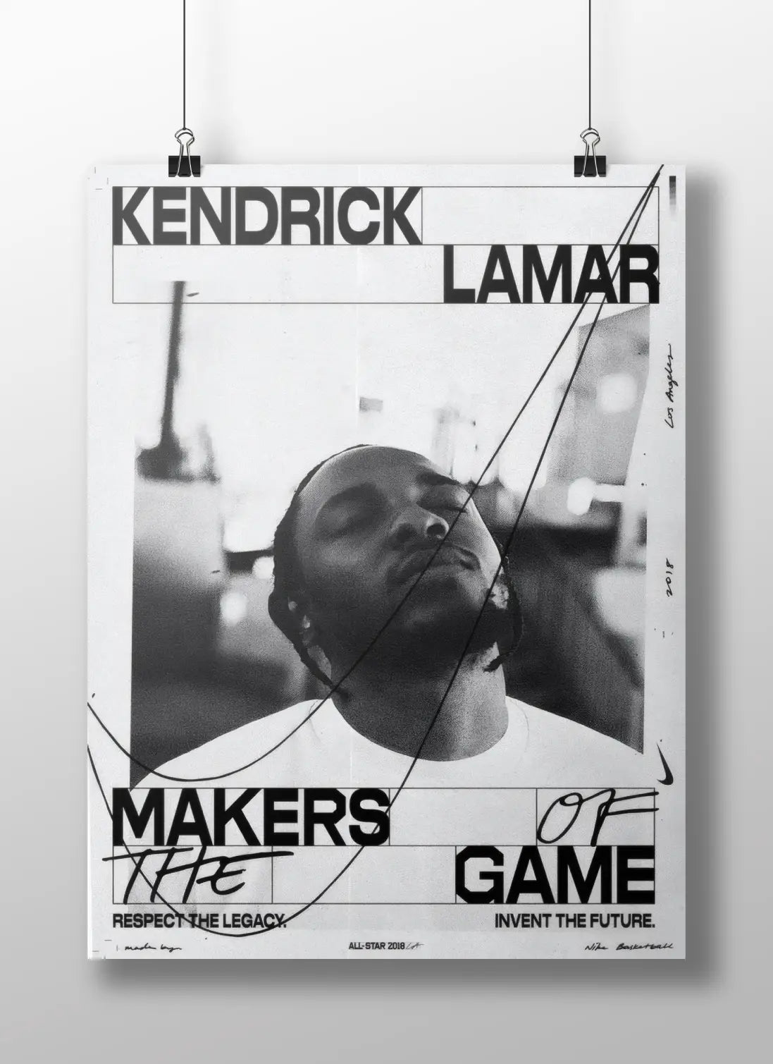 Kendrick Lamar Monochrome Poster | Minimalist Hip-Hop Icon Wall Art