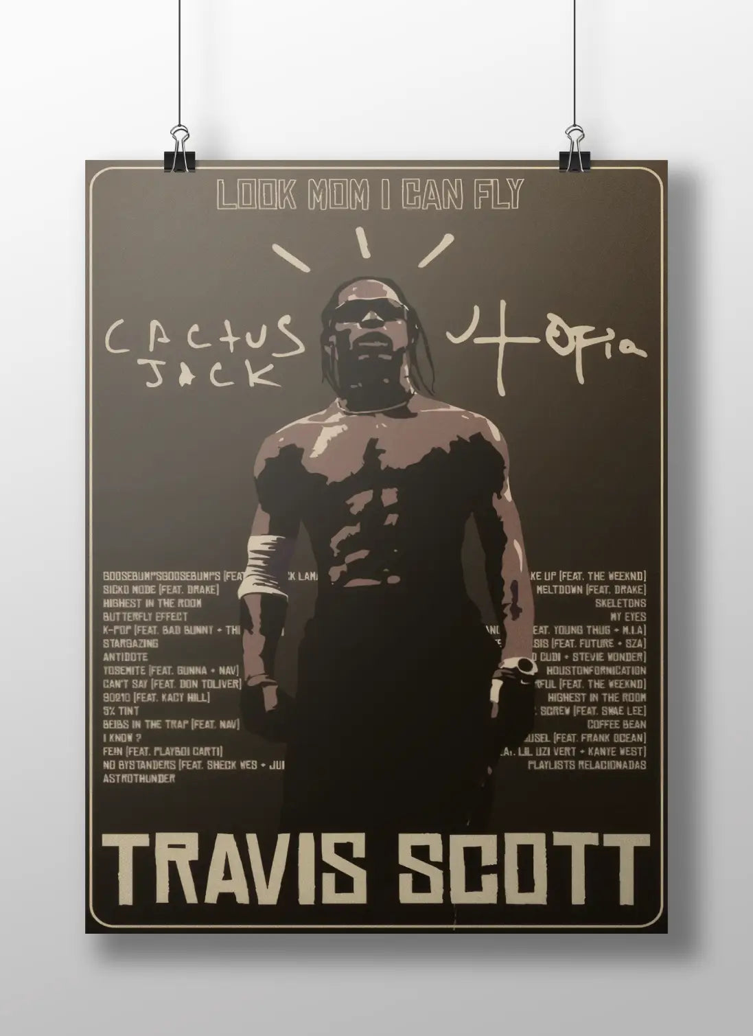 Travis Scott “Look Mom I Can Fly” Poster | Cactus Jack Hip-Hop Art Print