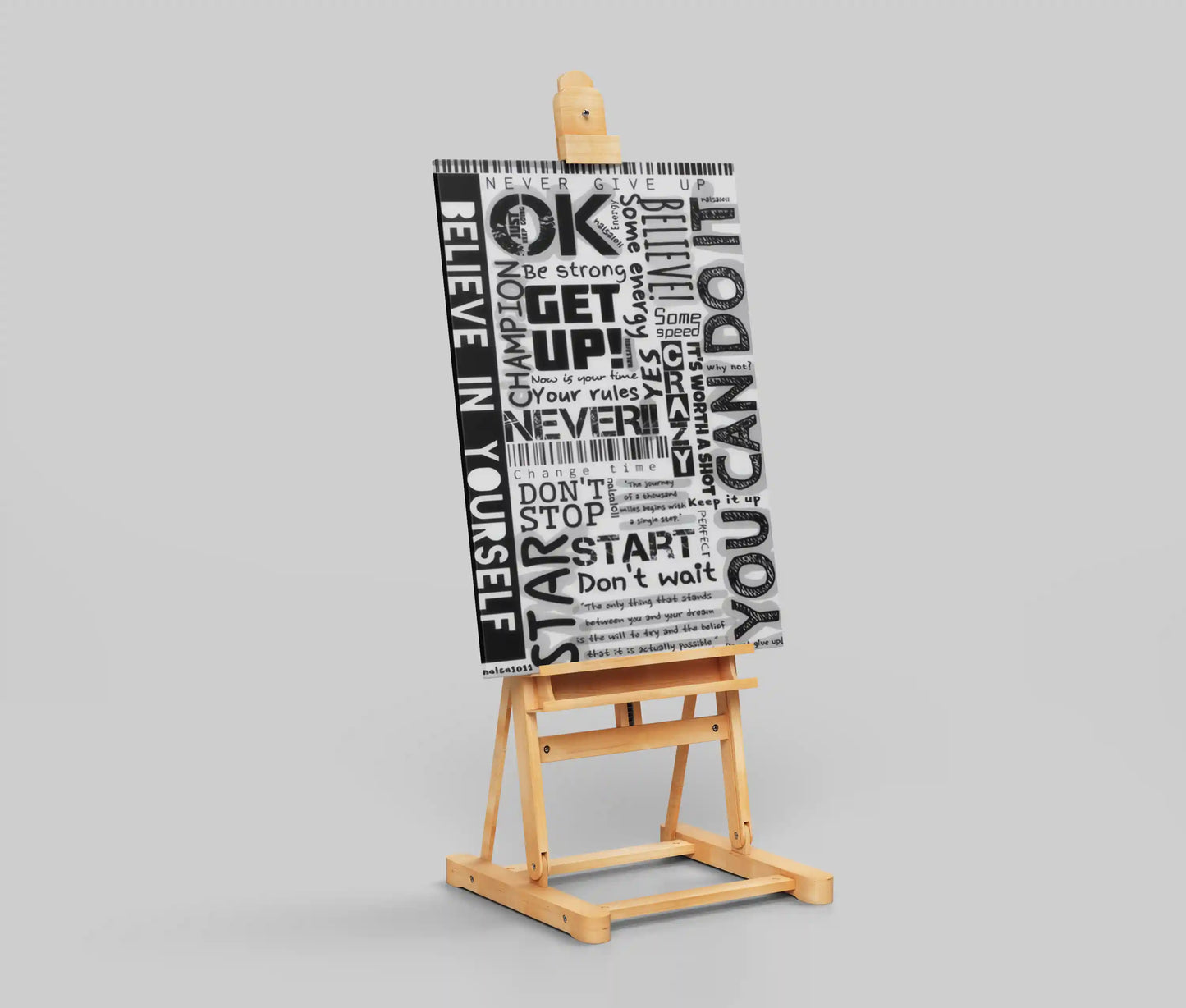 Black & White Motivational Typography Poster | Inspirational Wall Art for Office, Gym, or Study Room