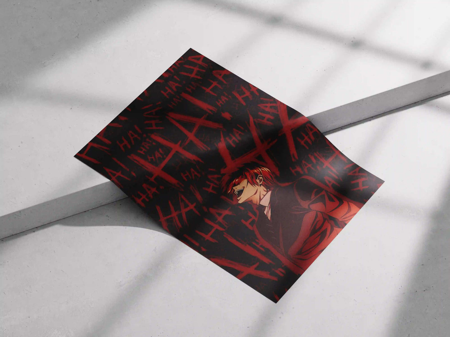 Death Note Light Yagami "HA!" Maniacal Laugh Anime Poster - Kira Psychological Thriller Art Print