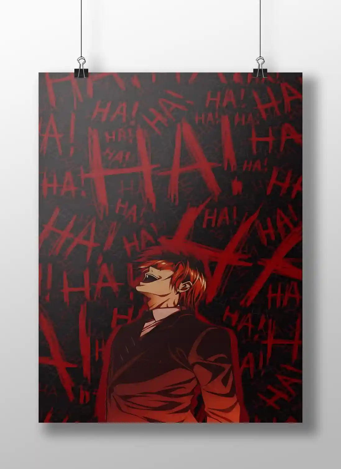 Death Note Light Yagami "HA!" Maniacal Laugh Anime Poster - Kira Psychological Thriller Art Print