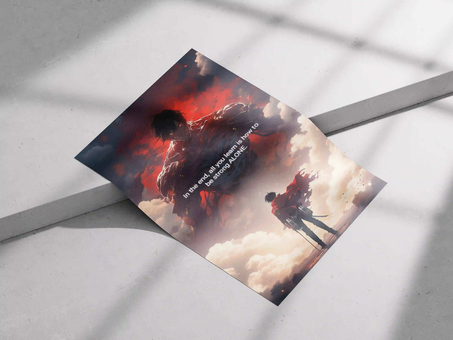 Attack on Titan Eren Yeager "Strong Alone" Quote Poster - Founding Titan & Survey Corps Art Print