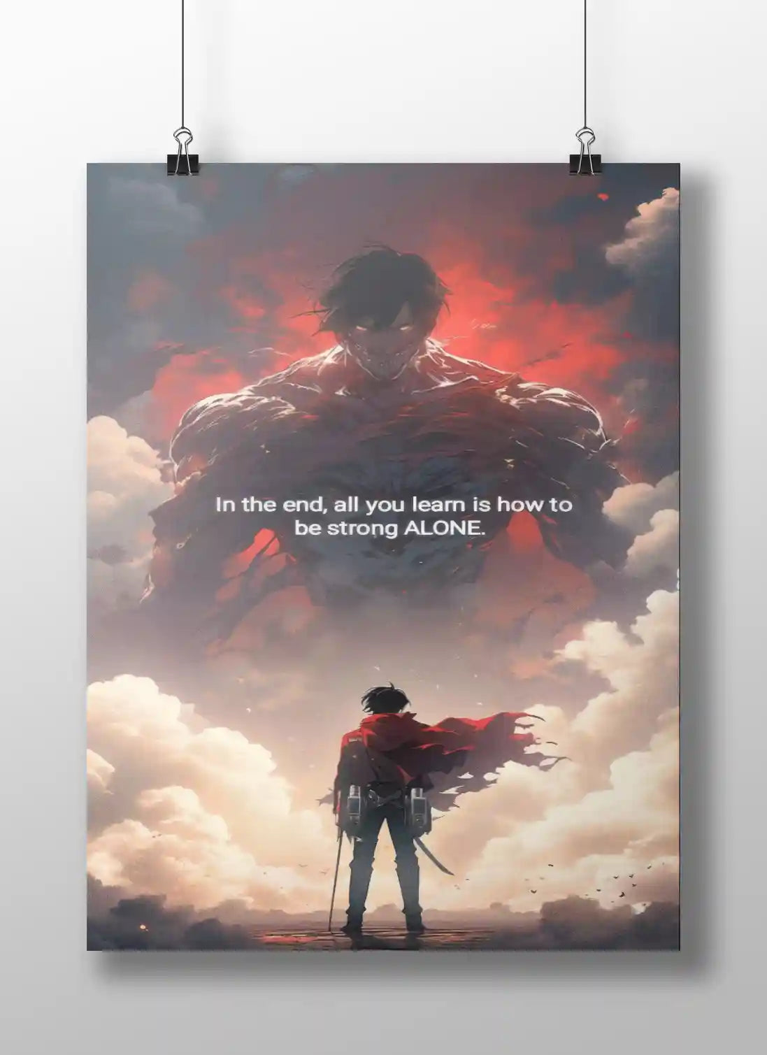 Attack on Titan Eren Yeager "Strong Alone" Quote Poster - Founding Titan & Survey Corps Art Print