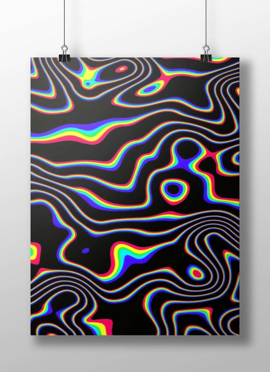 Quantum Flux - Abstract Fluid Wave Art Wall Art