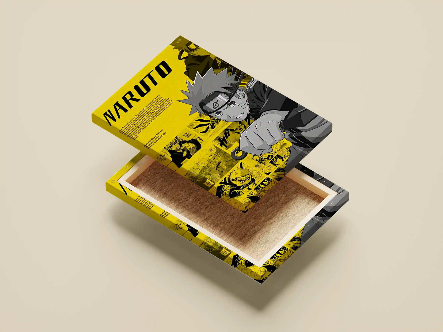 Naruto Uzumaki Manga Panel Pop Art Poster - Yellow Aesthetic & Character Biography Print