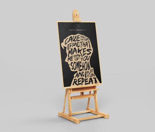 Arctic Monkeys Lyric Poster | Indie Rock Wall Art Print – “I Play It On Repeat”