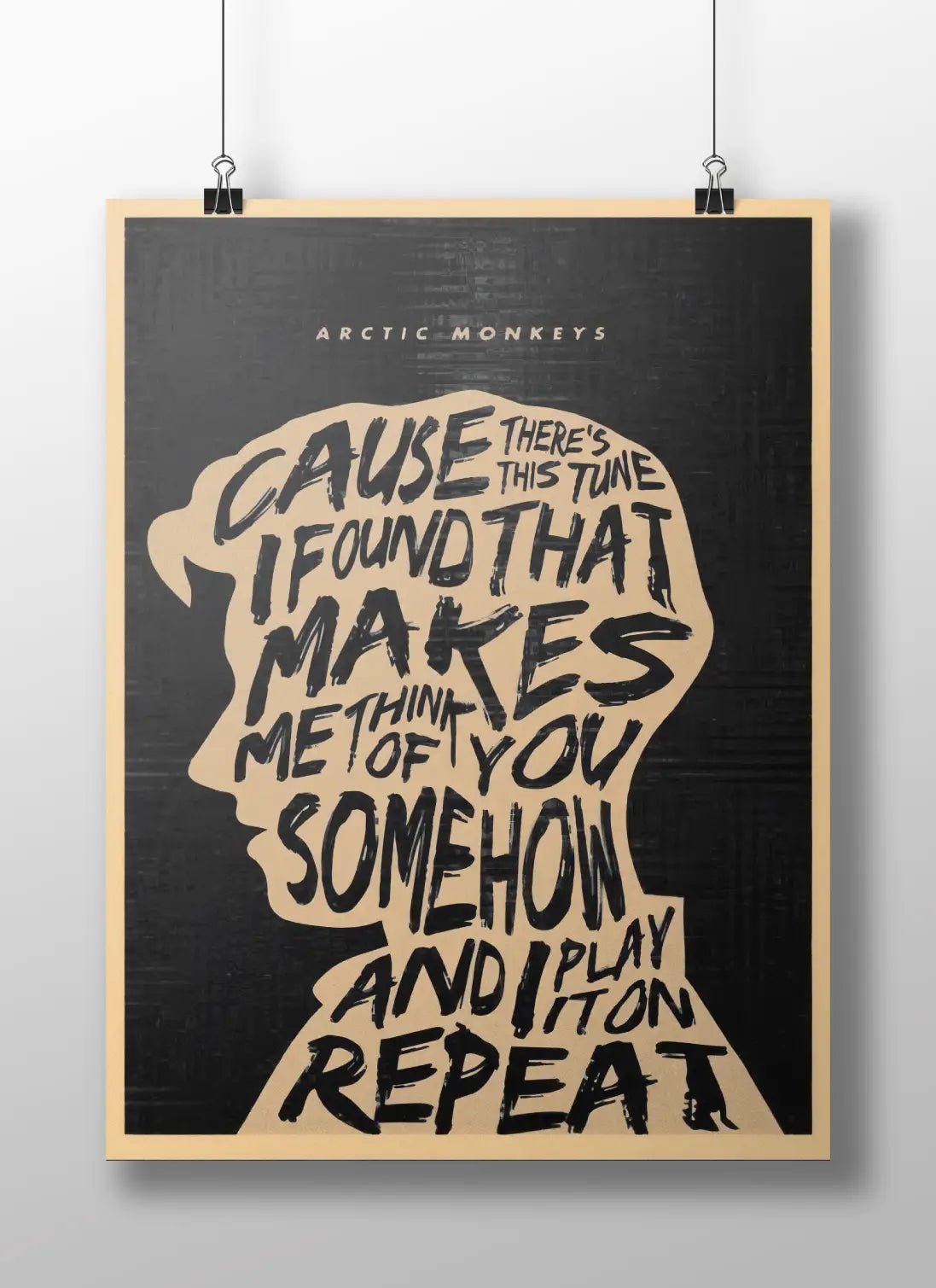 Arctic Monkeys Lyric Poster | Indie Rock Wall Art Print – “I Play It On Repeat”
