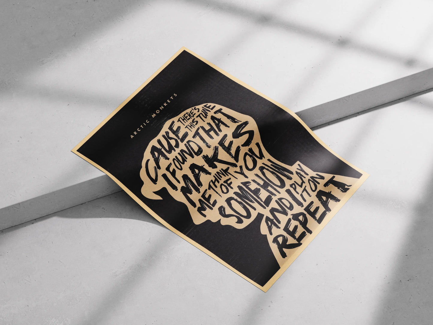 Arctic Monkeys Lyric Poster | Indie Rock Wall Art Print – “I Play It On Repeat”
