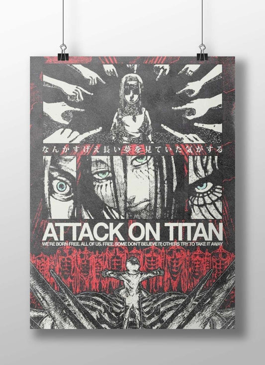 Attack on Titan Main Subject: Attack on Titan Matte BoizzBoard rigid print — Anime wall art India | PosterBoizz