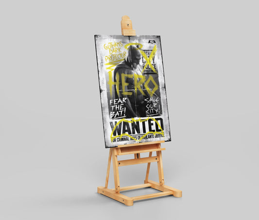 Batman "Wanted Hero" Gotham City Vigilante Art Print - Dark Protector DCEU Poster