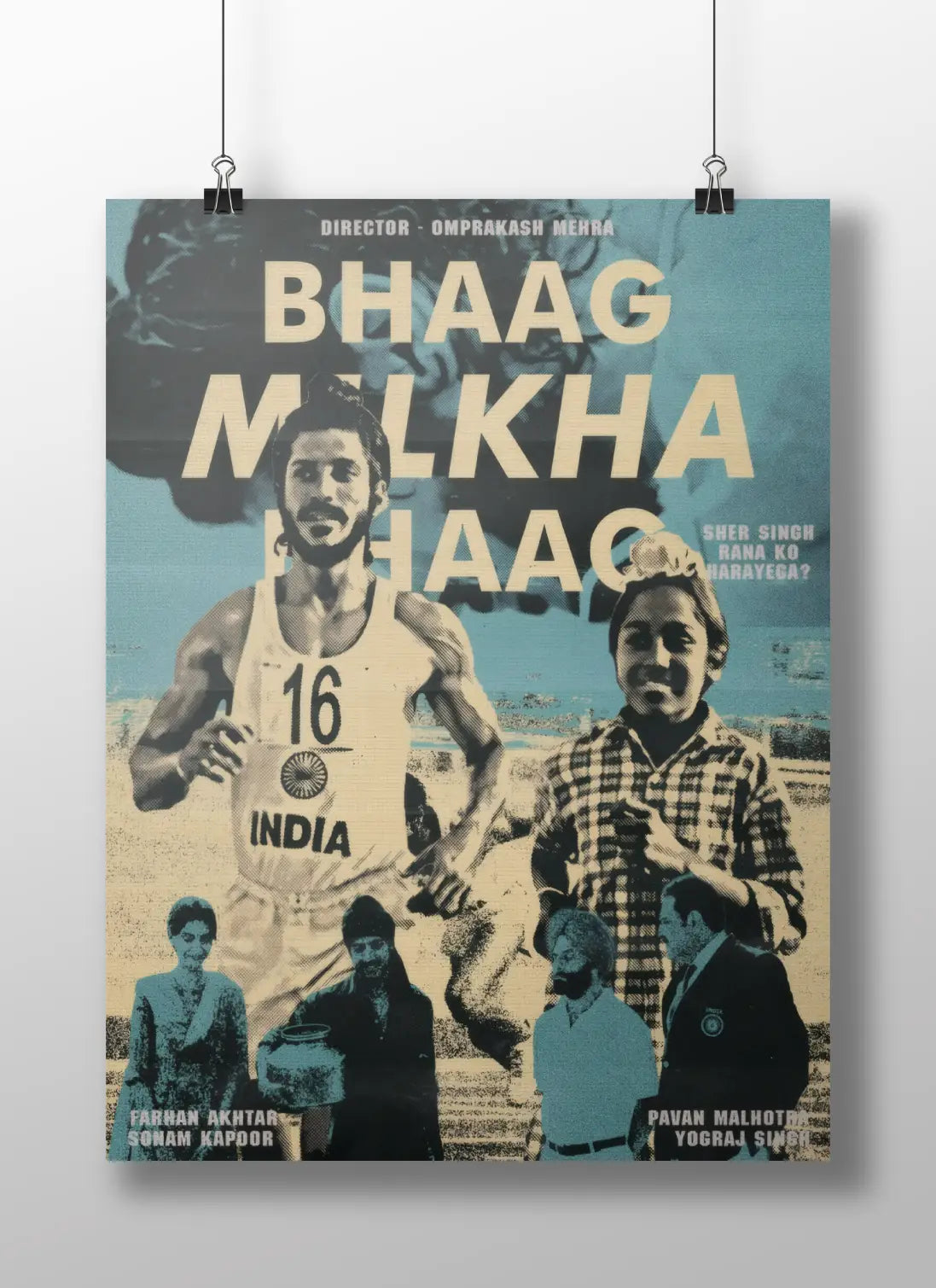 Bhaag Milkha Bhaag Poster – Inspirational Bollywood Sports Movie Wall Art | Farhan Akhtar Motivational Running Poster