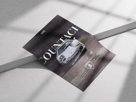 Lamborghini Countach Poster – Retro Supercar Wall Art | “Legends Never Die” Luxury Car Decor