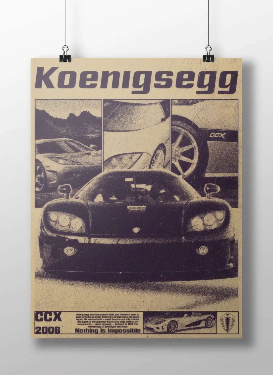 Koenigsegg CCX Retro Poster – 2006 Supercar Print for Garage & Car Enthusiasts