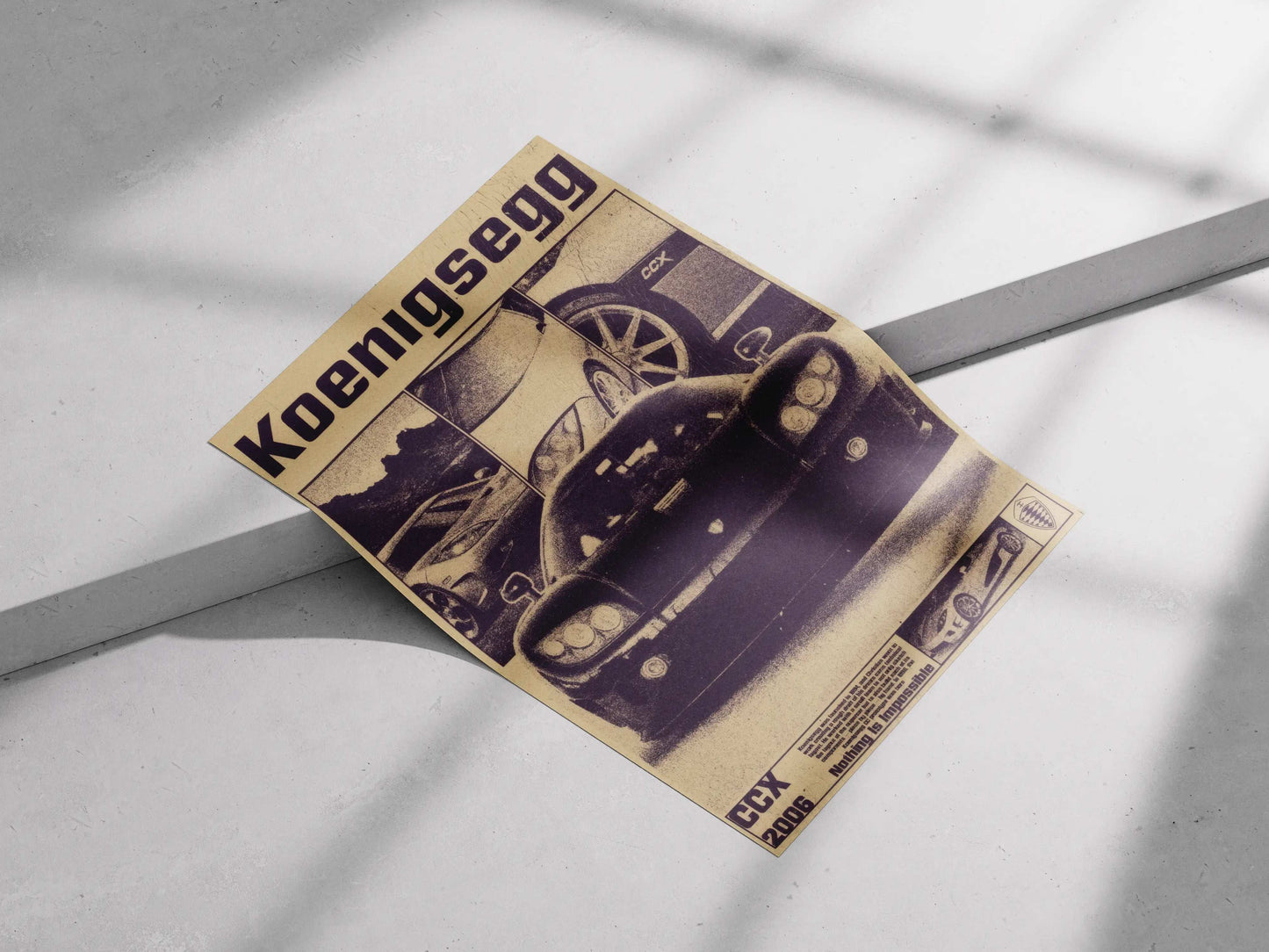 Koenigsegg CCX Retro Poster – 2006 Supercar Print for Garage & Car Enthusiasts