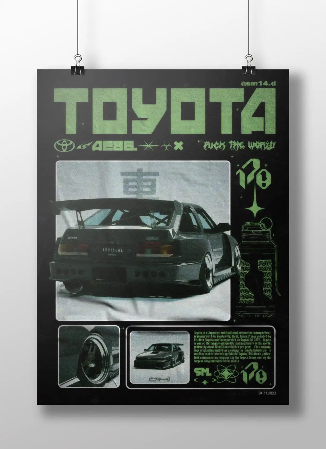 Toyota AE86 JDM Poster – Drift Car Art for Garage, Gamers & Car Enthusiasts