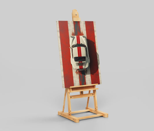 Porsche 911 Racing Stripe Poster – Minimalist Car Wall Art for Enthusiasts & Collectors