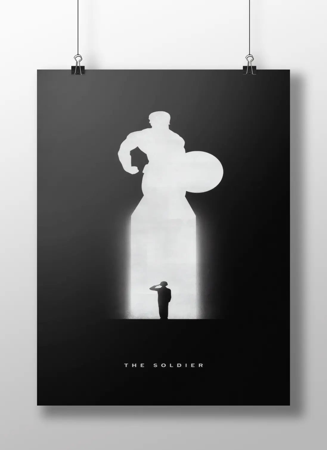Captain America "The Soldier" Minimalist Art Poster - Steve Rogers Marvel Cinematic Universe Print