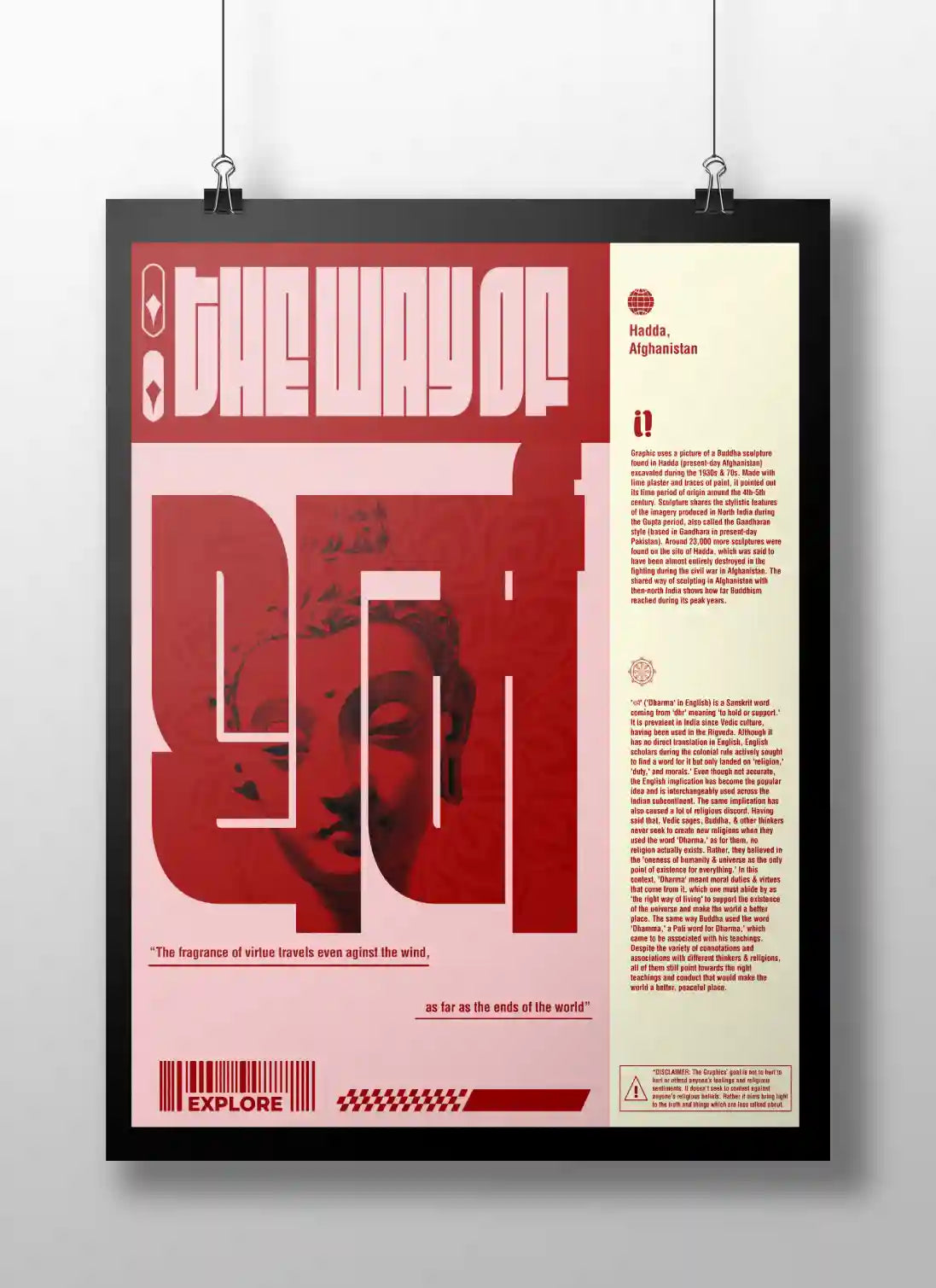 The Way of Dharma – Buddha Poster | Spiritual Wisdom from Hadda, Afghanistan