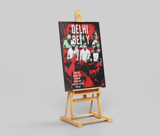 Delhi Belly Poster – Cult Classic Bollywood Comedy Wall Art | Imran Khan, Vir Das, Kunal Roy Kapoor Graphic Print