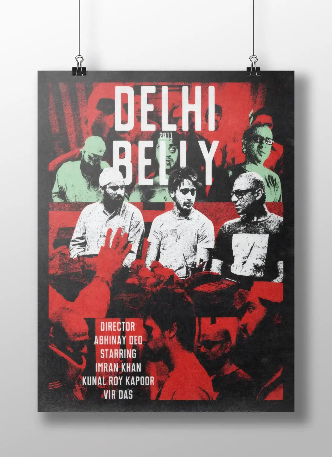 Delhi Belly Poster – Cult Classic Bollywood Comedy Wall Art | Imran Khan, Vir Das, Kunal Roy Kapoor Graphic Print