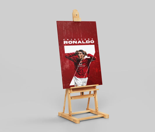 Cristiano Ronaldo Manchester United Poster – Vintage Red CR7 Wall Art