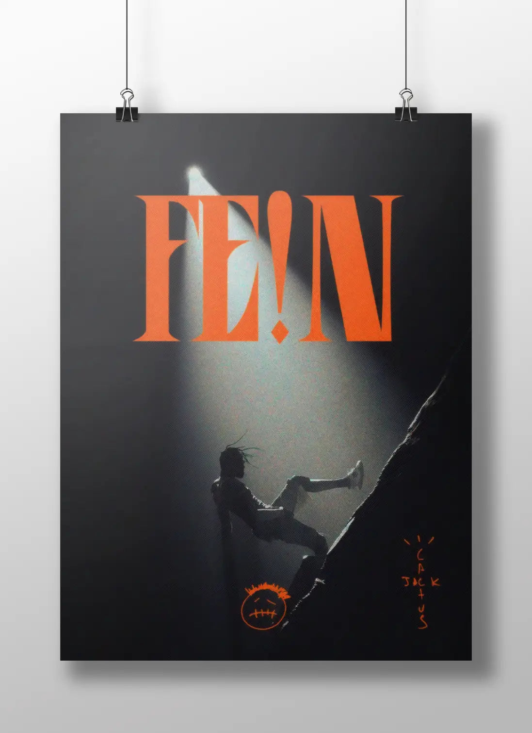 FE!N Travis Scott Poster | Dark Rap Art Print for Hip-Hop Fans & Collectors