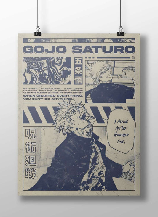 Gojo Satoru from Jujutsu Kaisen Main Subject: Gojo Satoru from Jujutsu Kaisen Matte BoizzBoard rigid print — Anime wall art