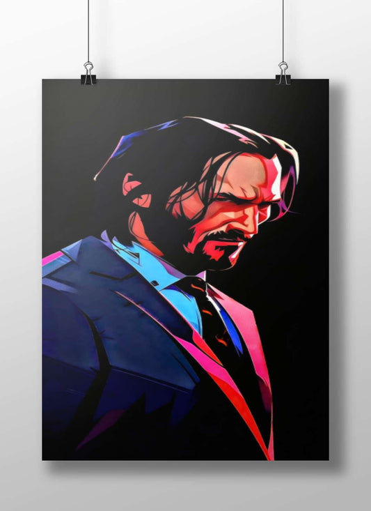 John Wick (from John Wick franchise) Main Subject: John Wick (from John Wick franchise) Matte BoizzBoard rigid print —