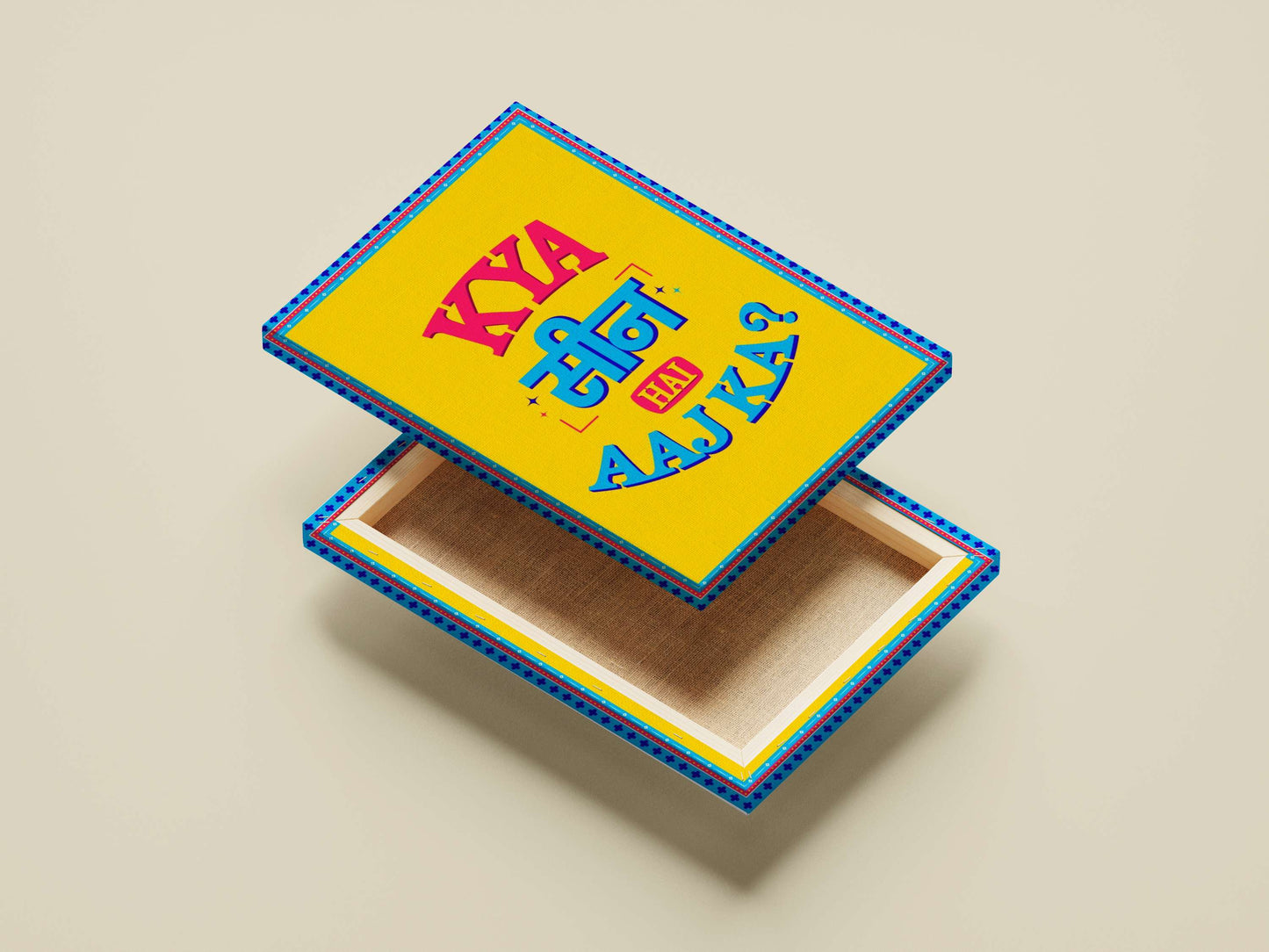 Dil Chahta Hai (2001) Dil Chahta Hai Playful Pop Art Hindi Text Poster – Vibrant