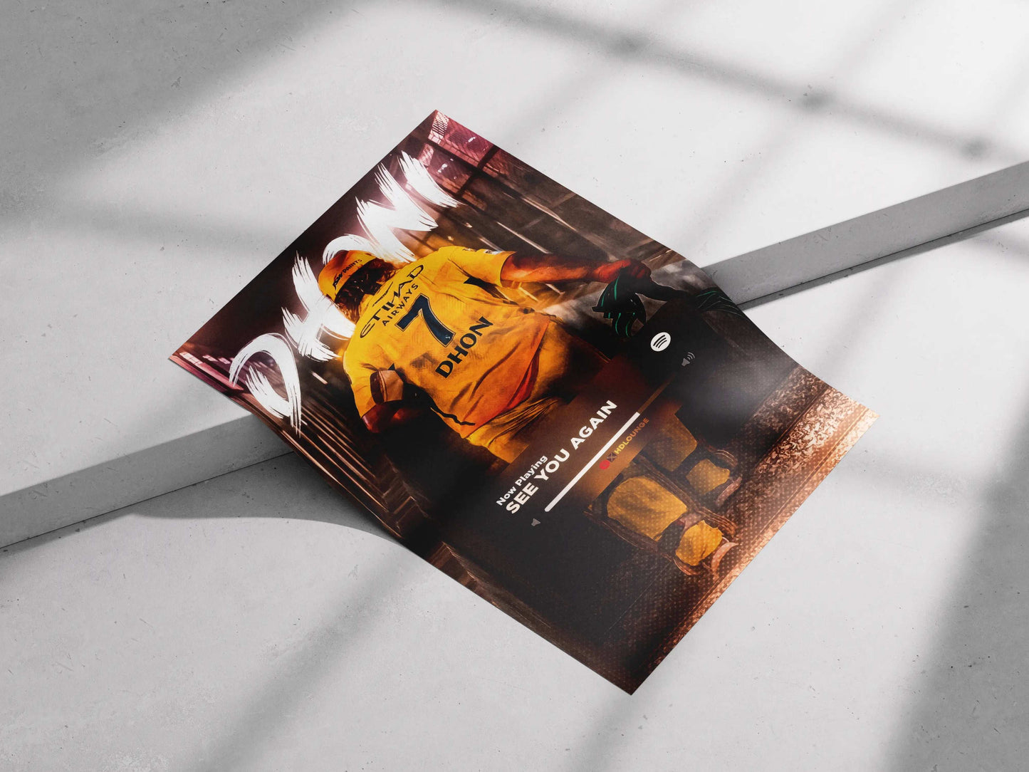 MS Dhoni Farewell Poster – “See You Again” Spotify Style Wall Art | CSK Thala Tribute Print