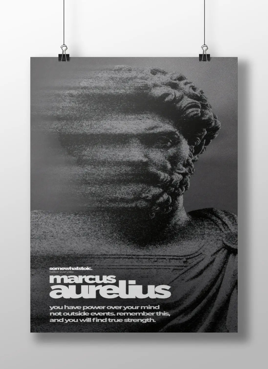 Marcus Aurelius Stoic Philosophy Poster – Minimalist Black Quote Print | “You Have Power Over Your Mind”