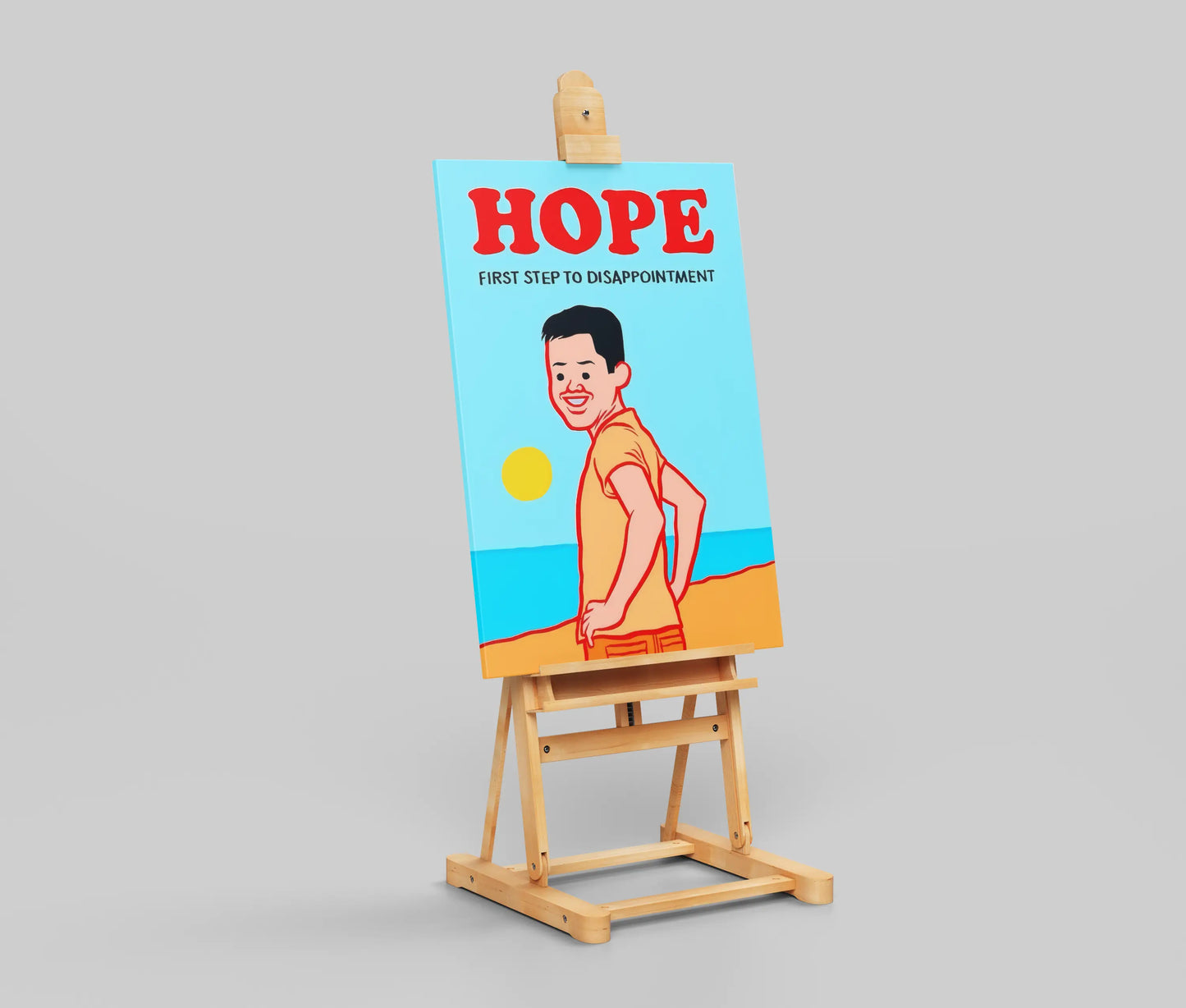 Funny Demotivational Poster – “Hope: First Step to Disappointment” | Joan Cornella Style Dark Humor Art Print