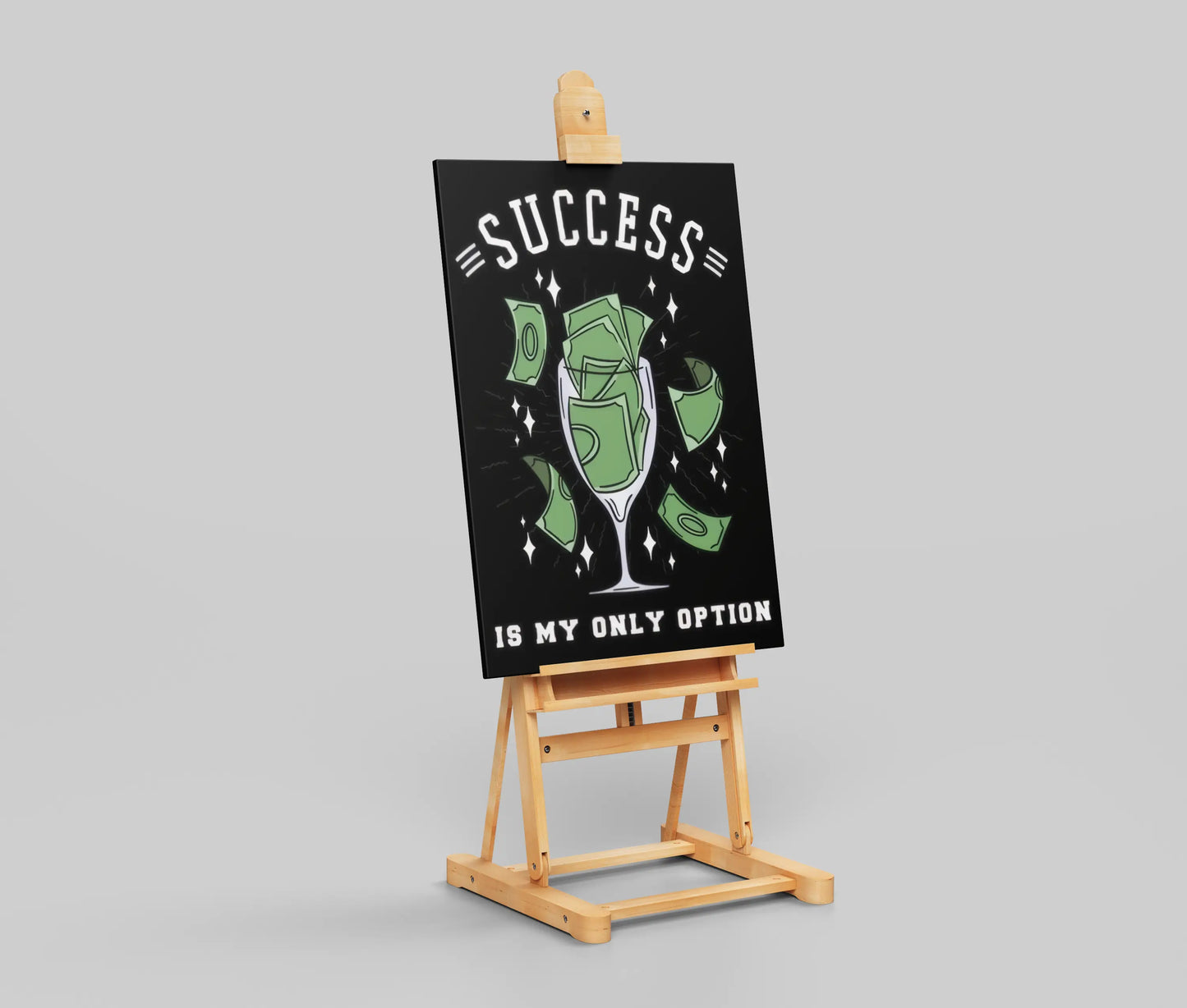 Success Is My Only Option Poster – Motivational Money Wall Art | Hustle Mindset Decor Print