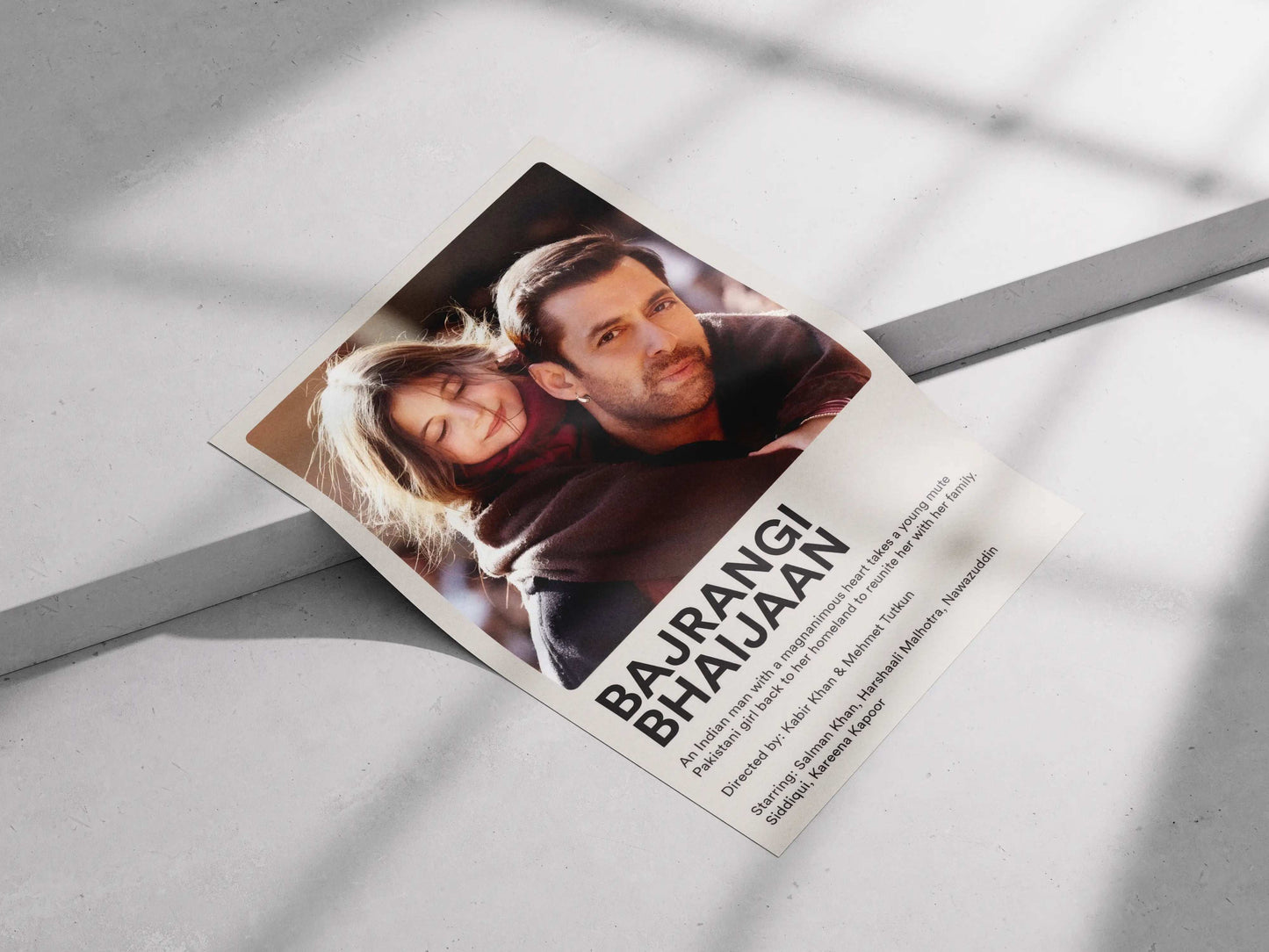 Bajrangi Bhaijaan Movie Poster – Salman Khan & Harshaali Malhotra Emotional Bollywood Art | Heartwarming Cinema Wall Decor