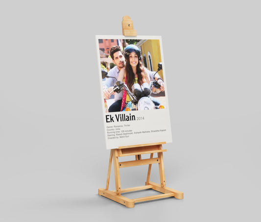 Ek Villain 2014 Movie Poster – Sidharth Malhotra & Shraddha Kapoor Romantic Thriller Wall Art | Bollywood Couple Print