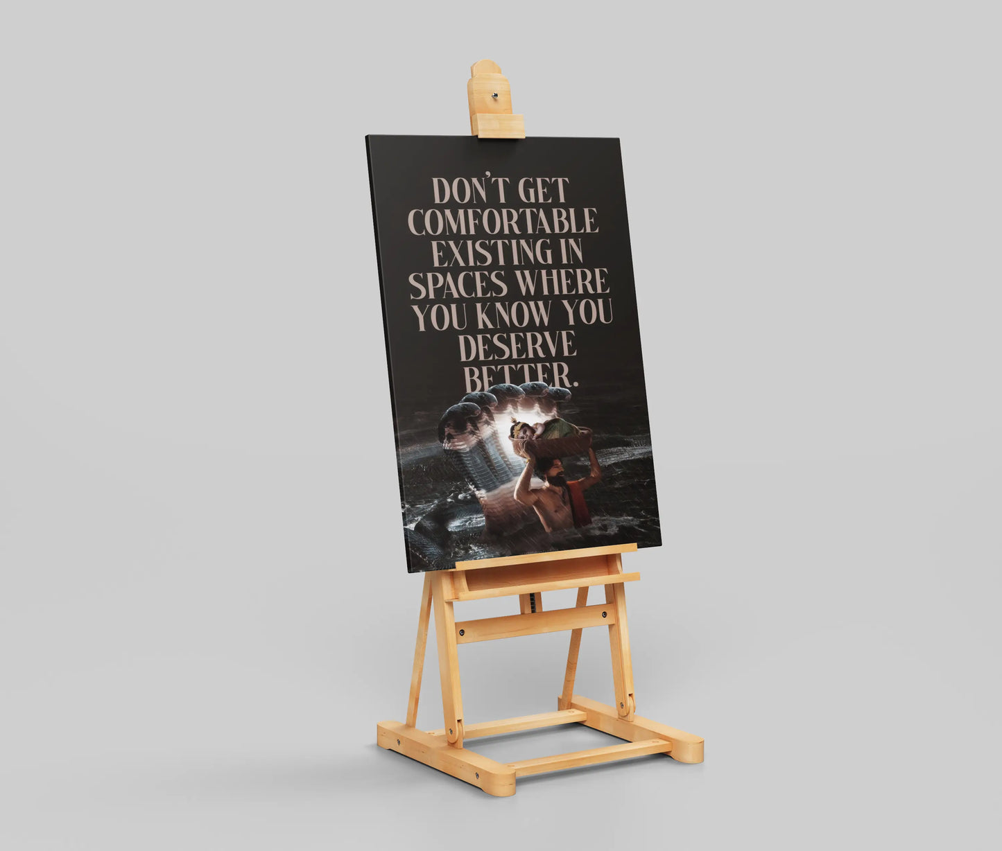 “Don’t Get Comfortable” Motivational Quote Poster – Inspirational Wall Art for Personal Growth & Self-Worth