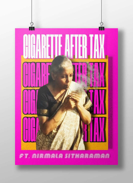 Nirmala Sitharaman smoking a cigarette Main Subject: Nirmala Sitharaman smoking a cigarette Matte BoizzBoard rigid print —
