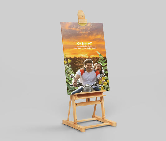 Ok Jaanu Movie Poster – Aditya Roy Kapur & Shraddha Kapoor Bike Scene | Romantic Bollywood Sunset Collage Print