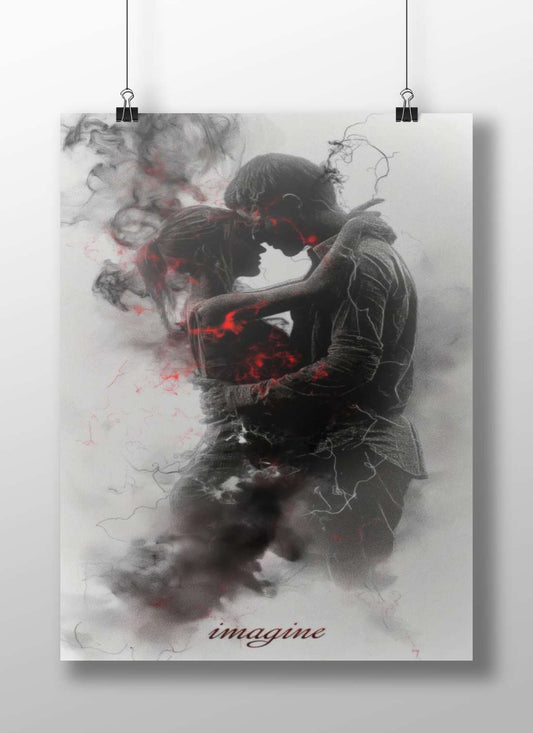 A couple embracing Main Subject: A couple embracing Matte BoizzBoard rigid print — Art wall art India | PosterBoizz