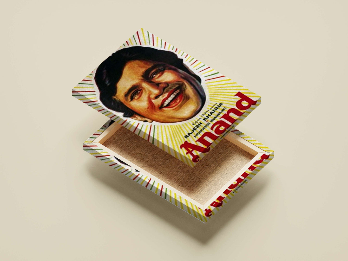 Rajesh Khanna Sunburst Joyful Vintage Lithograph Poster – Anand Movie Wall Art