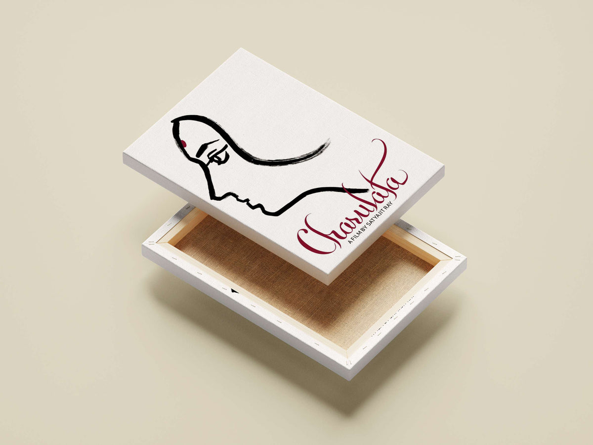 Charulata Contemplative Minimalist Line Art Poster – Satyajit Ray Film Print