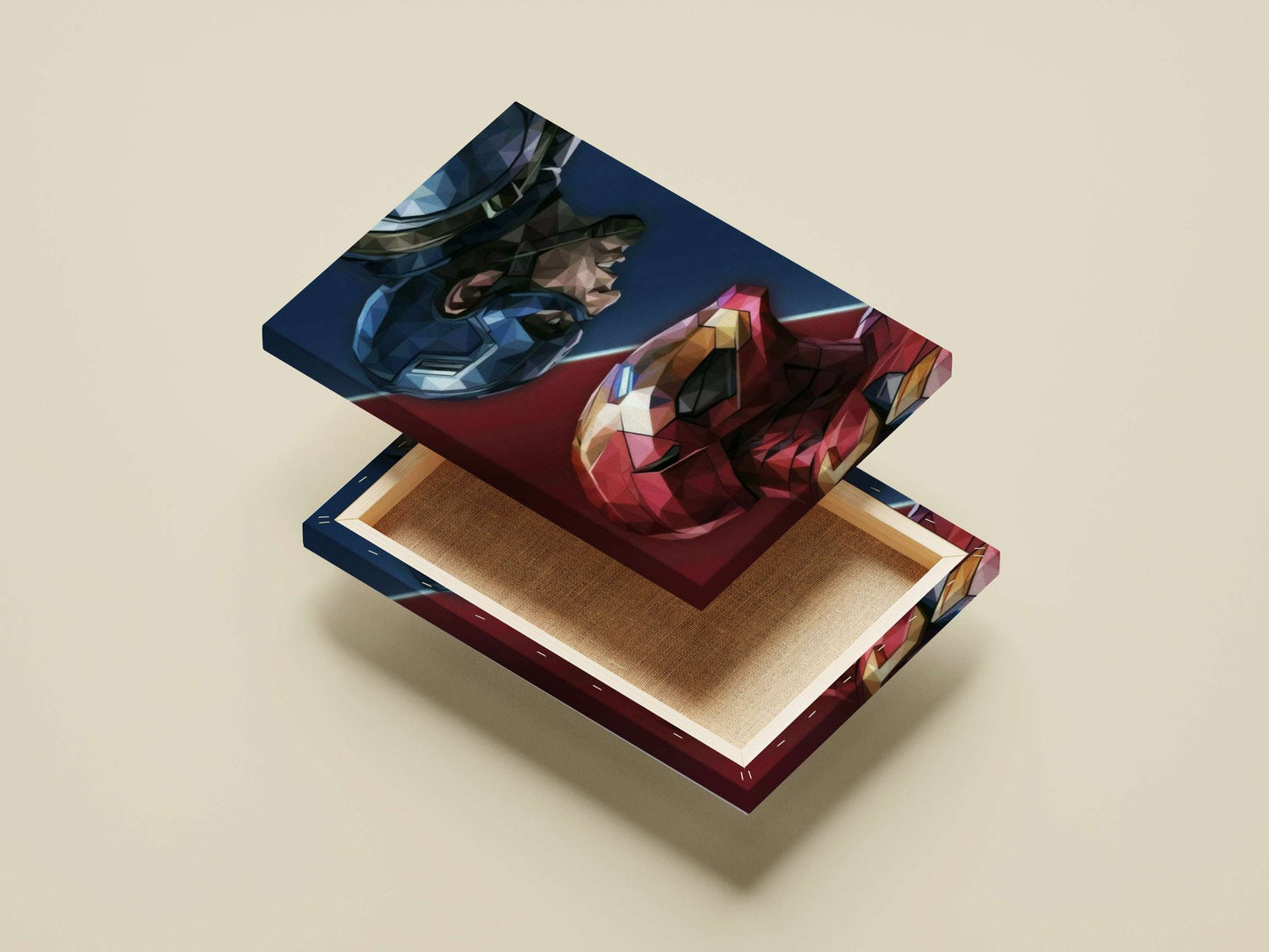 Captain America and Iron Man (Marvel) Main Subject: Captain America and Iron Man (Marvel) Canvas wall art — Superhero wall